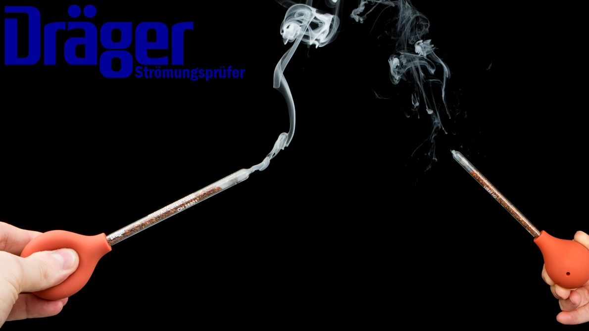Dräger Strömungsprüfer --Set zur Erkennung schwacher Luftströmungen - MIT 10 Rauch-Röhrchen inkl. Gebläseball (CH00216) (Bild 2)