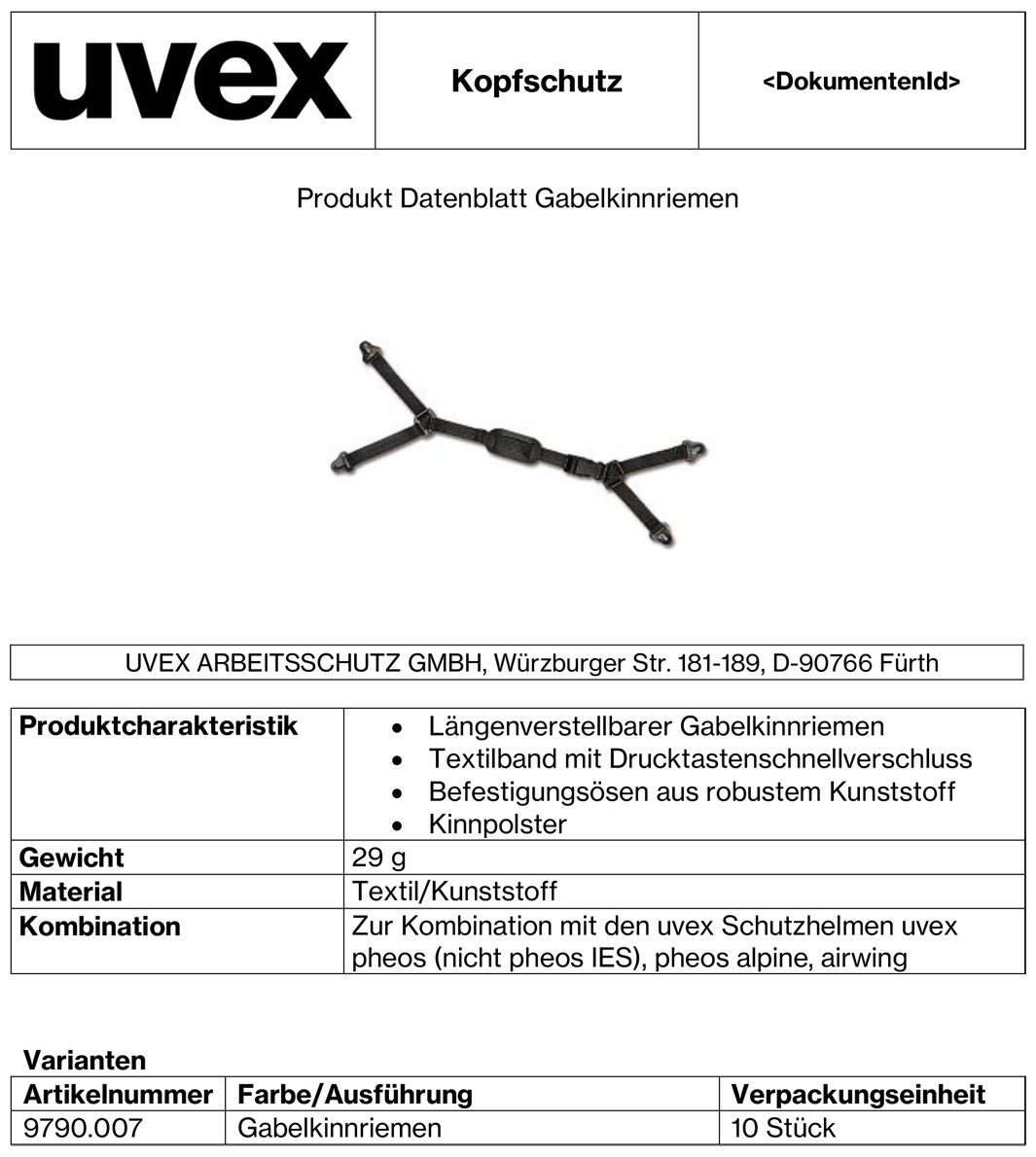 uvex Gabelkinnriemen für airwing, pheos & pheos alpine - längenverstellbarer 4-Punkt-Kinnriemen - mit Kinnpolster (Bild 2)