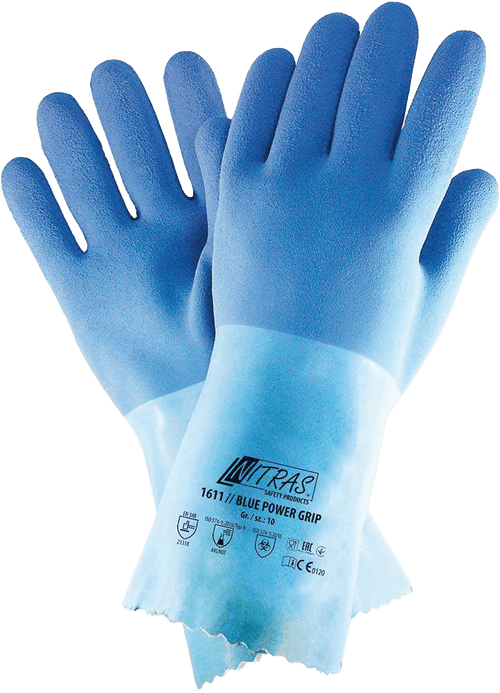 1 Paar Nitras 1611 Blue Power G Chemikalienhandschuhe - 07-S (Bild 1)