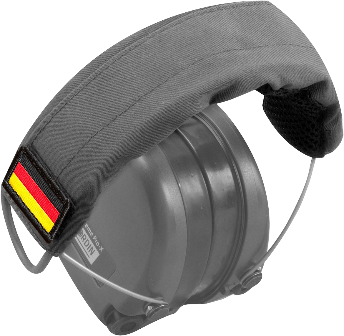 ACE Wechsel-Band für Sordin Supreme Pro-X - Premium-Kopfband mit Deutschland- oder US-Flagge - verschiedene Farben - Grau / DE-Flagge