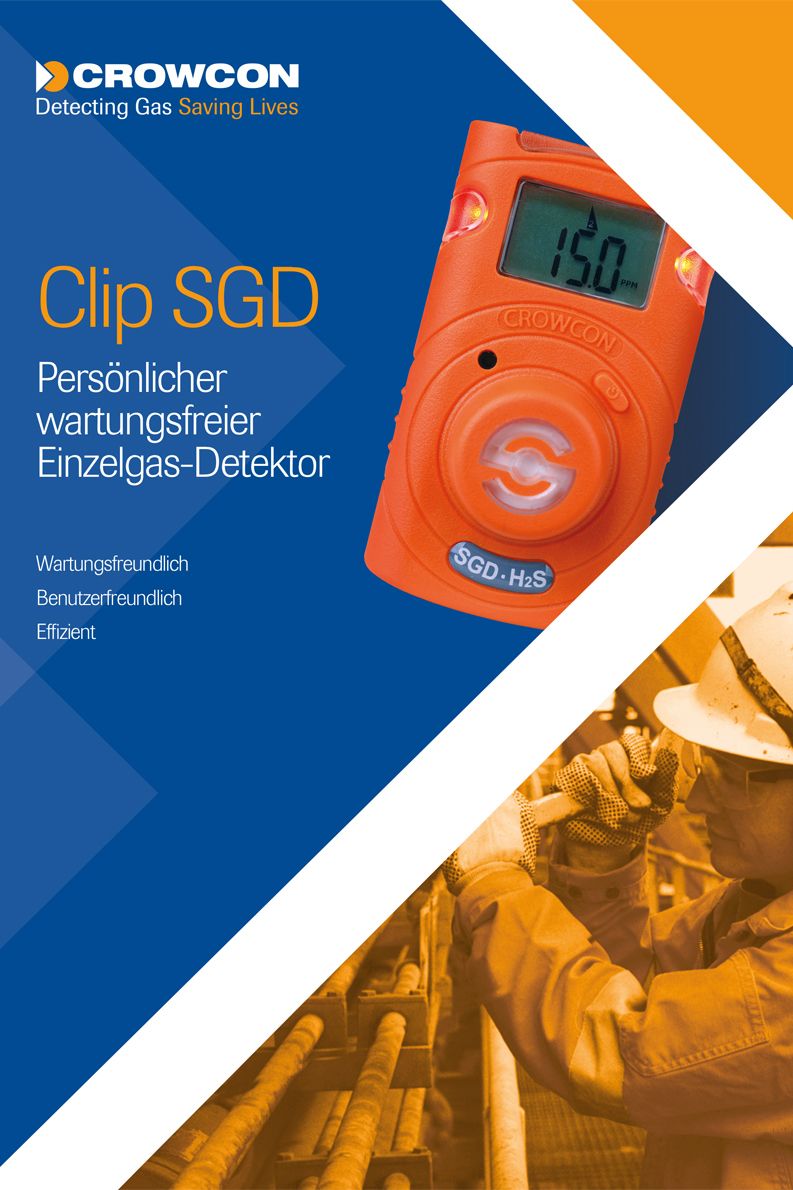 Crowcon Clip SGD - Ein-Gaswarngerät - für CO - H2S oder O2 - mit Echtzeit-Anzeige - 2 Jahre Laufzeit (wartungsfrei*) H2S (0-100 ppm) (Bild 4)