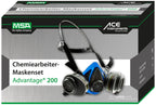 MSA Advantage 200 Atemschutz-Set - Halbmaske mit Filter - für die Arbeit mit Staub - Farbe, Sprays & Lack - Chemikalien A2B2E1K1P3R (Bild 2)