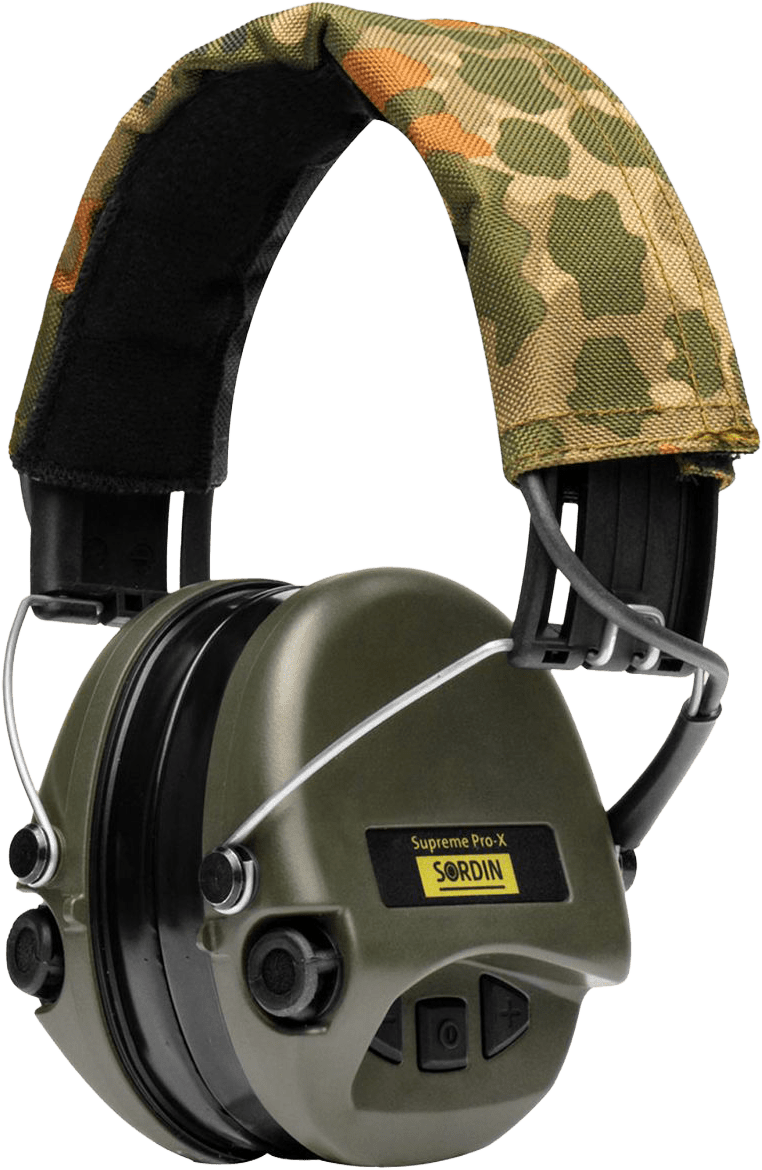 Sordin Supreme Pro-X Kapsel-Gehörschutz aktiv mit ACE Camo-Kopfband (Bild 1)