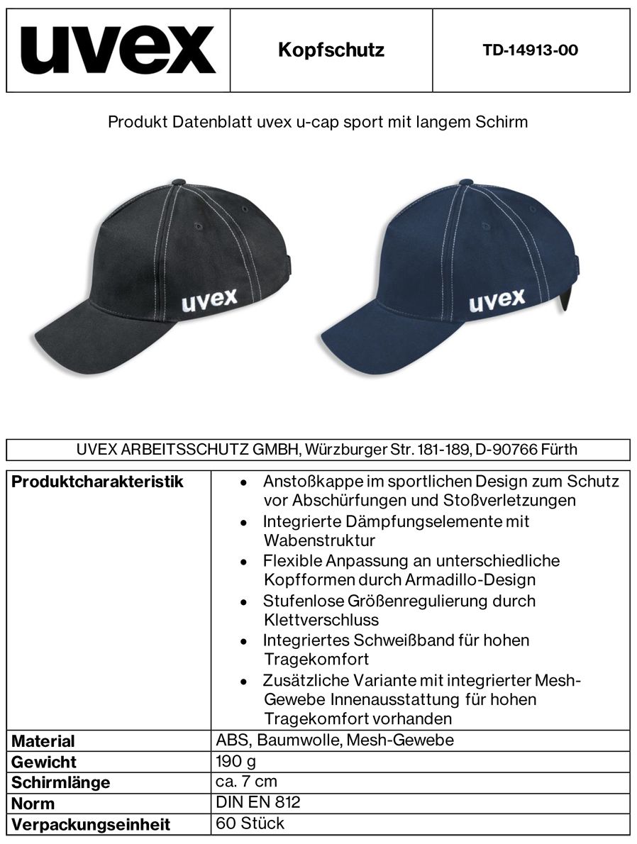 uvex u-cap sport Anstoßkappe (Bild 2)