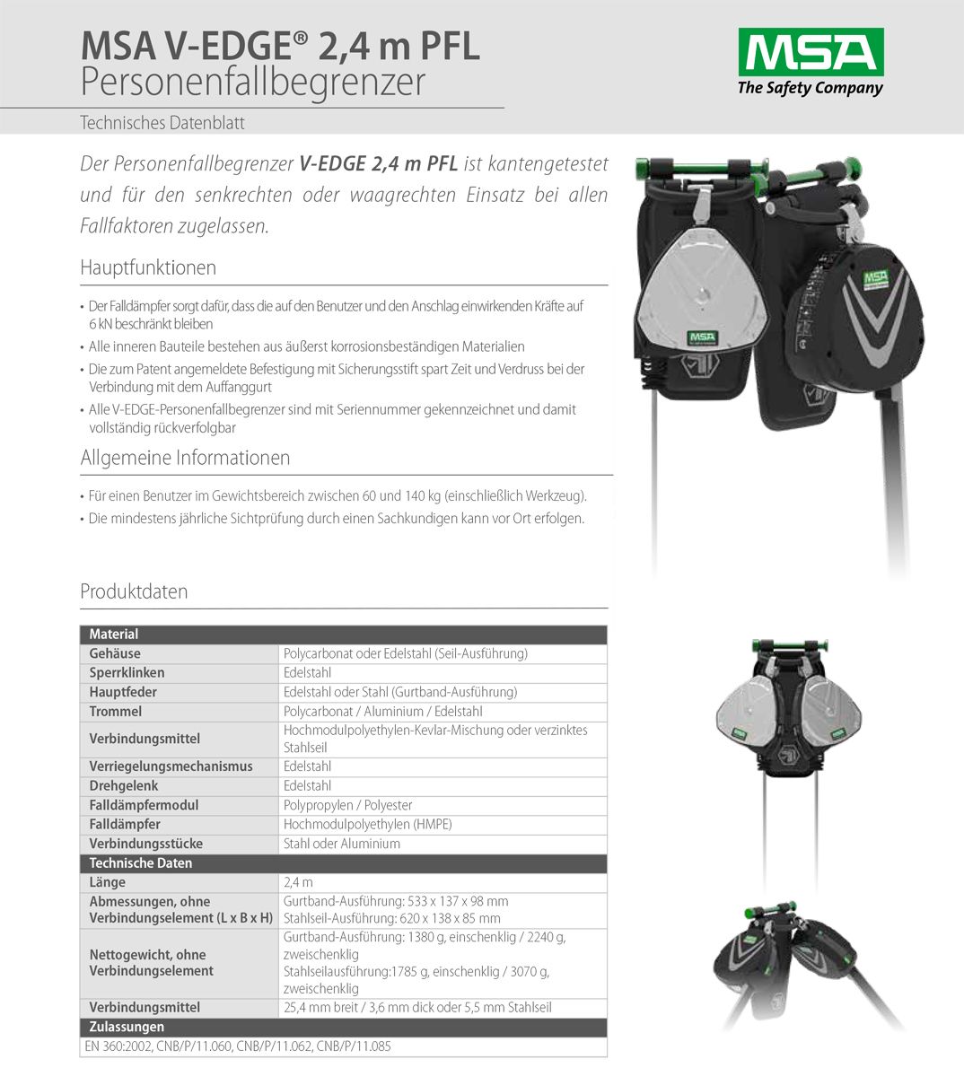 MSA Modul-Gerüstbau-Set - Absturzsicherungs-Set mit MSA V-Edge Alu-Gerüsthaken & 2-Punkt-Auffanggurt MSA V-Fit Modul-Gerüstbau-Set (Bild 3)