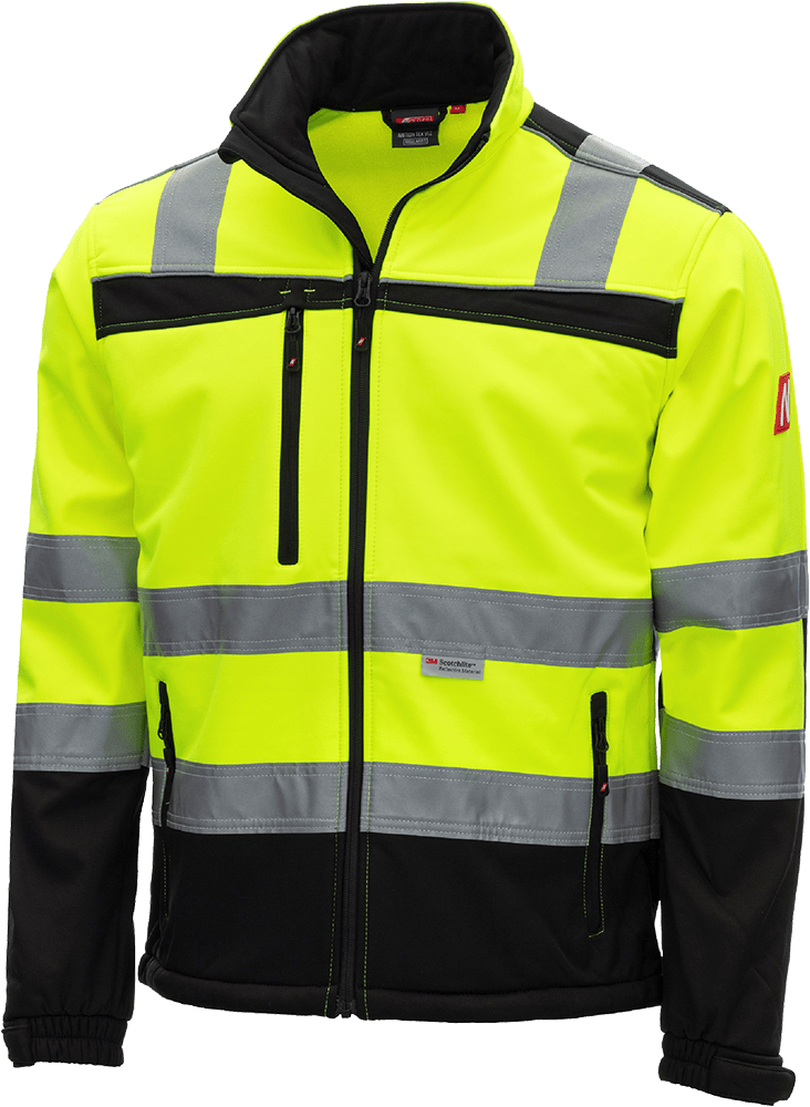 Nitras Motion Tex Viz Softshell-Warnjacke für Herren - 3XL