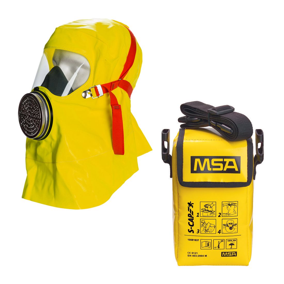 MSA Brandfluchthaube - Rauchmaske - Fluchtfiltergerät S-CAP, Schutz gg. Rauch  Brandgase - Partikel (Bild 1)