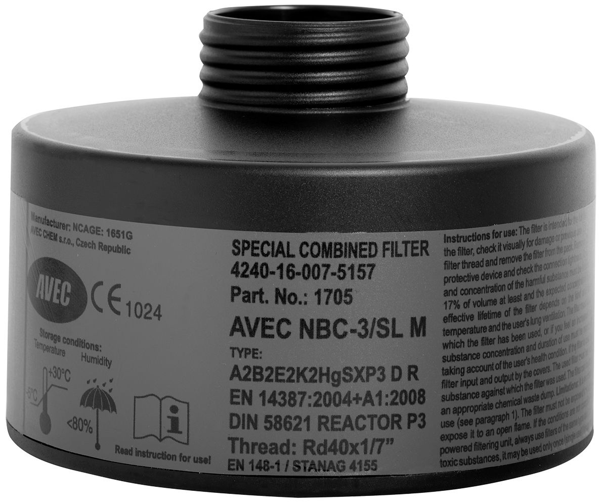 ACE Calypso Vollmaske - Atemschutz-Maske für Arbeit & Notfall - Rd40-Anschluss für zwei Filter NBC-3 SL (Bild 4)