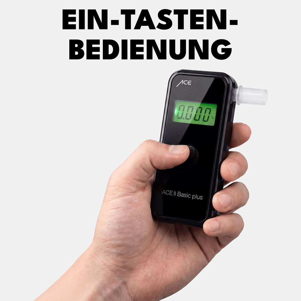 ACE II Basic plus Alkoholtester + 25 Mundstücke & Kalibriergutschein