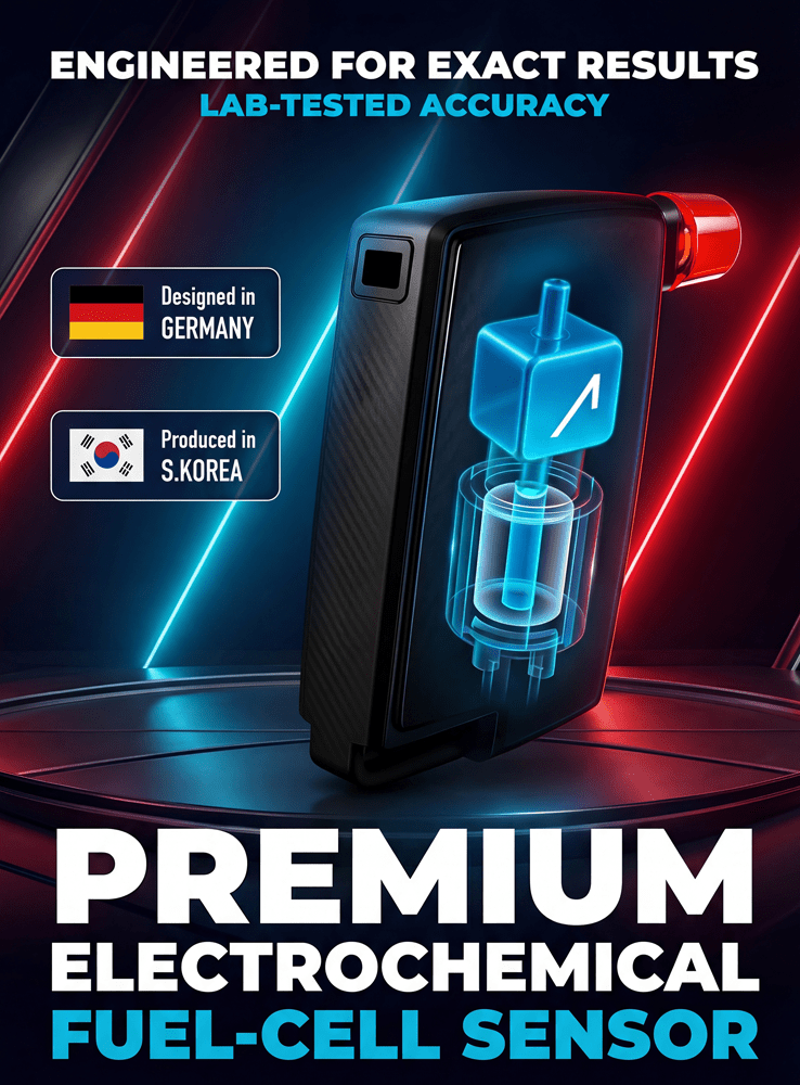 ACE XS Alkoholtester mit 98,3% Richtigkeit laut TU Wien (2026) + 20 Mundstücke & Kalibrier-Gutschein