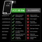 ACE XS Lite Alkoholtester mit 96,3% Richtigkeit laut TU Wien (2026) + 20 Mundstücke & Kalibrier-Gutschein