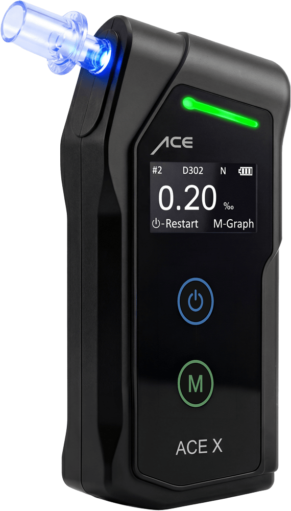 ACE X Alkoholtester mit 99,1% Richtigkeit laut TU Wien (2026) + 25 Mundstücke & Kalibrier-Gutschein