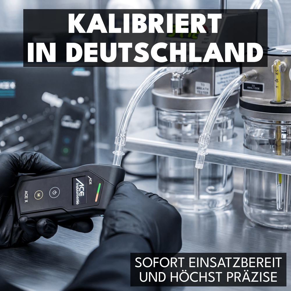 ACE X Alkoholtester mit 99,1% Richtigkeit laut TU Wien (2026) + 25 Mundstücke & Kalibrier-Gutschein