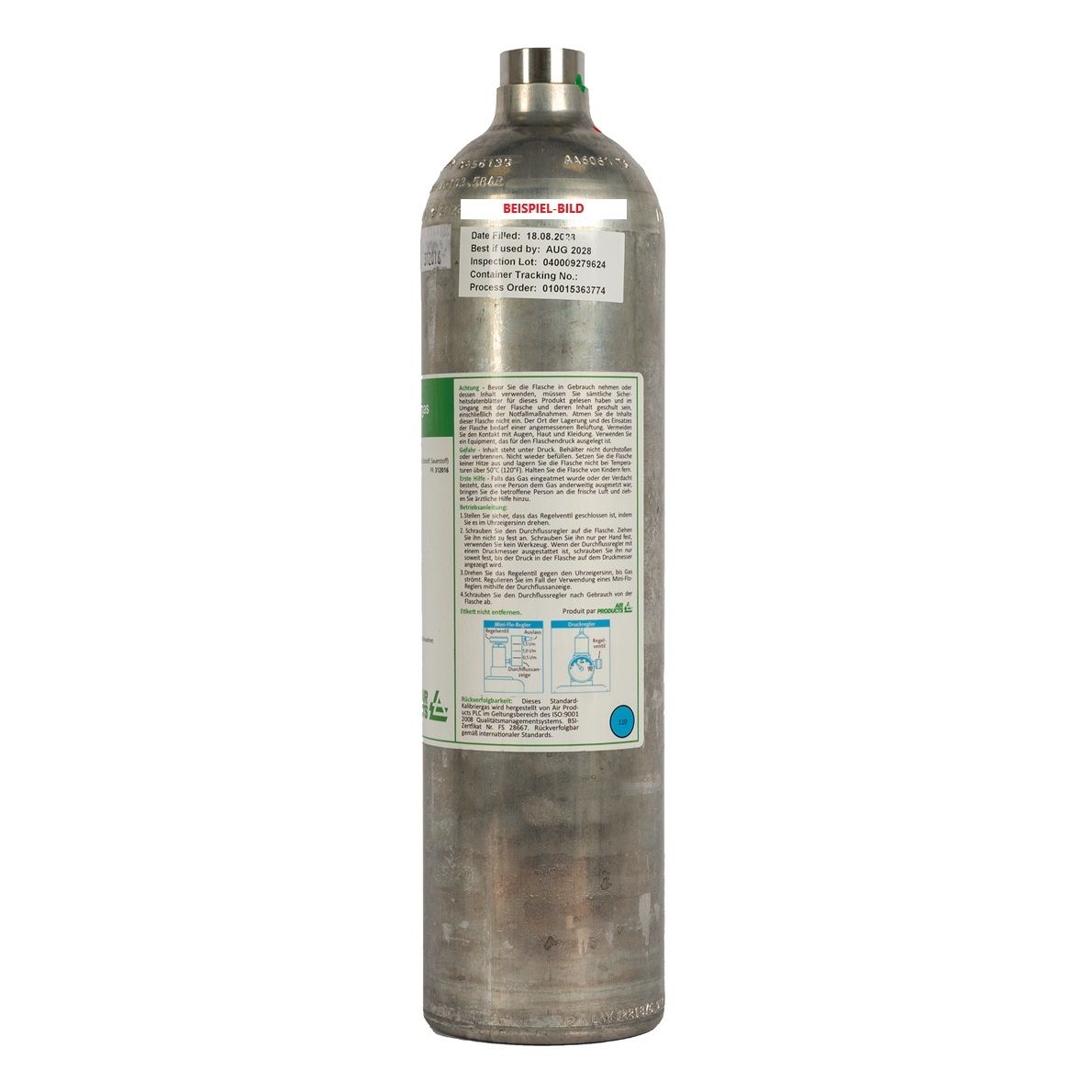 Air Products Prüf- und Kalibriergasflaschen - 3-Gas-Gemische - Aerosol (12 L), 34 L, 58 L oder 110 L Druckdosen mit langer Haltbarkeit (Bild 2)