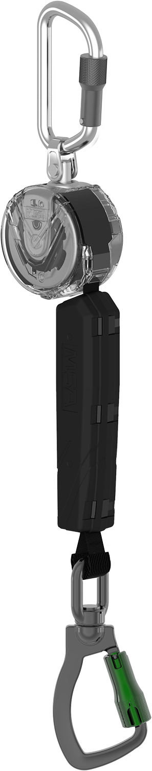 MSA V-TEC Mini PFL Höhensicherungsgerät EN 360, 3 m HMPE-Gurtband, einsträngig, ALTAKS-Karabiner