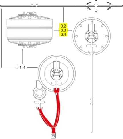 Dräger PARAT 5510 Single Pack - Filter-Ersatzteilset - enthält Ersatzfilter CO-P2 mit rotem Band und Etikett zum Wiederverschließen... (Bild 1)