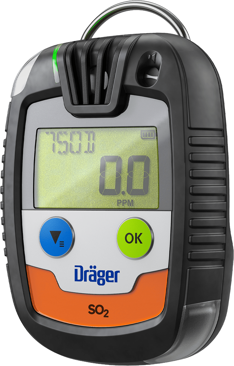 Dräger Pac 6000 Ein-Gaswarngerät - mit CO-, H2S-, O2- oder SO2-Sensor - mit Echtzeit-Anzeige - 2 Jahre Laufzeit