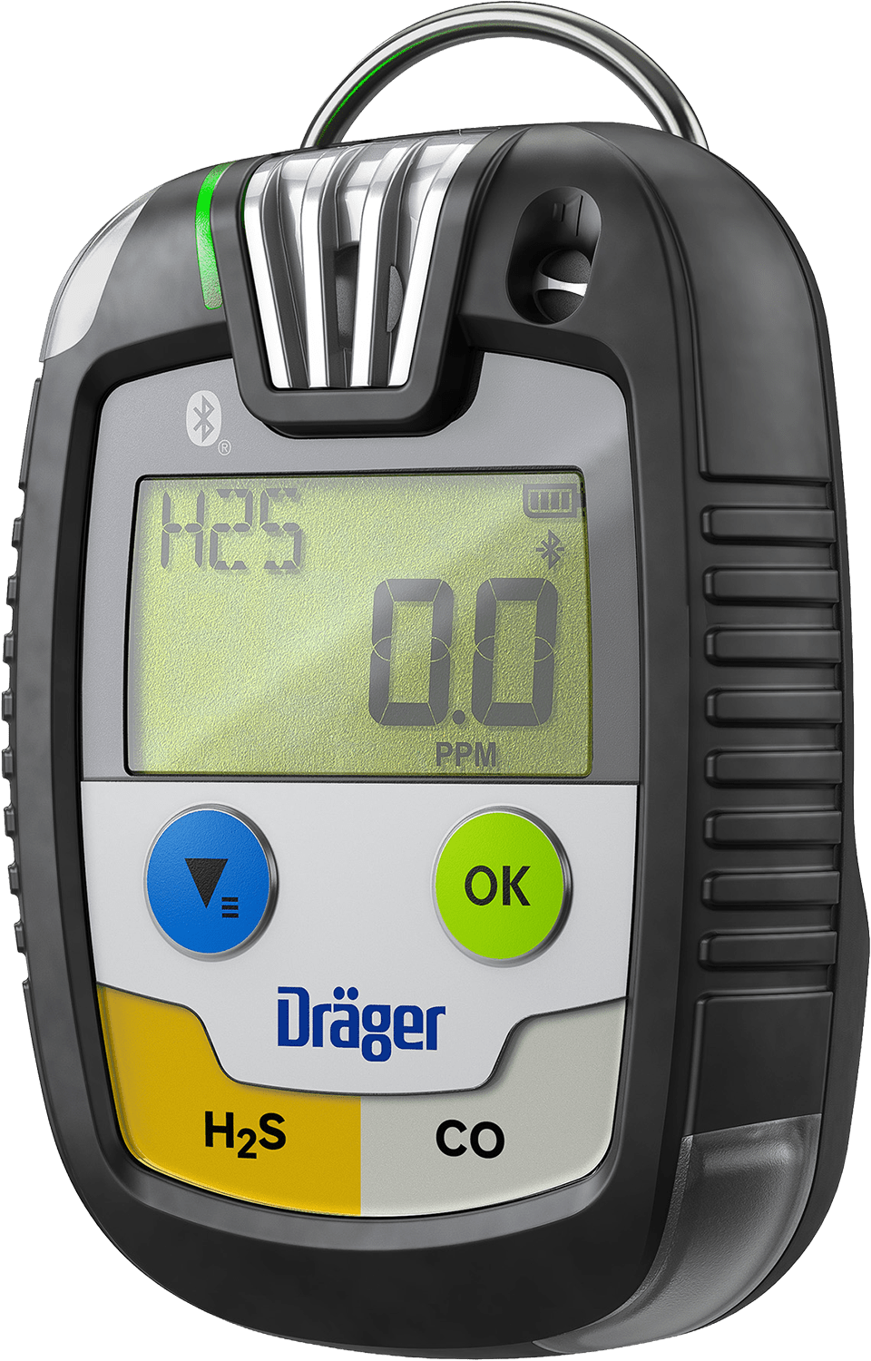 Dräger Pac 8500 Zwei-Gaswarngerät - mit CO-, H2-CP-, H2S- oder O2-Sensor - mit Echtzeit-Anzeige - unbegrenzte Laufzeit