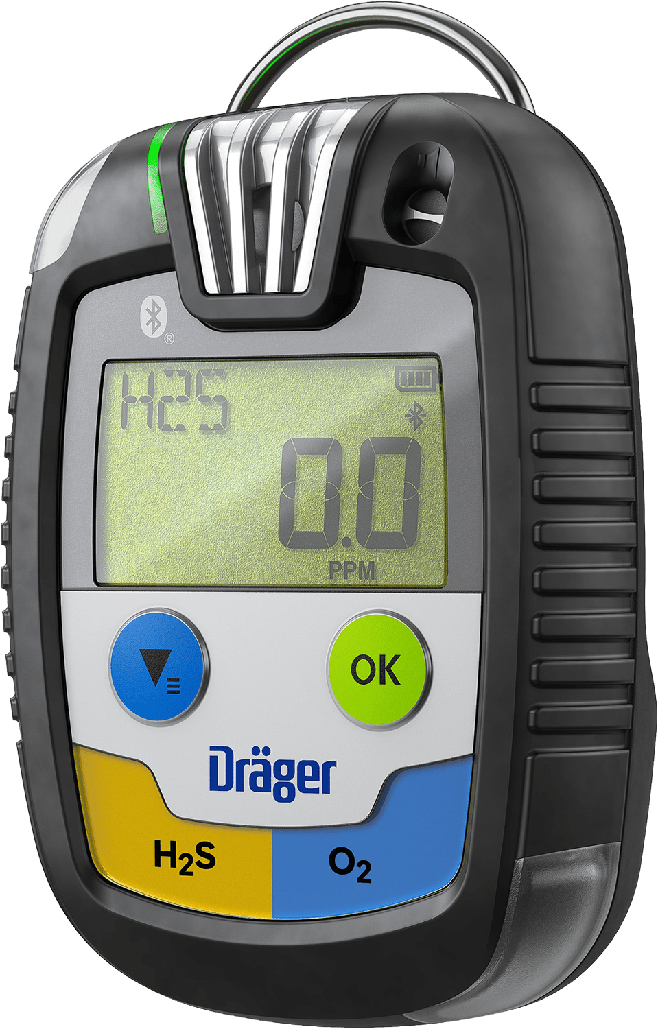 Dräger Pac 8500 Zwei-Gaswarngerät - mit CO-, H2-CP-, H2S- oder O2-Sensor - mit Echtzeit-Anzeige - unbegrenzte Laufzeit