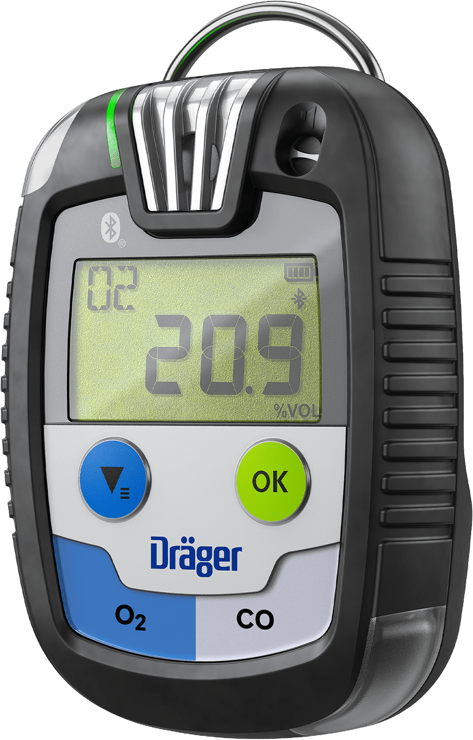 Dräger Pac 8500 Zwei-Gaswarngerät - mit CO-, H2-CP-, H2S- oder O2-Sensor - mit Echtzeit-Anzeige - unbegrenzte Laufzeit