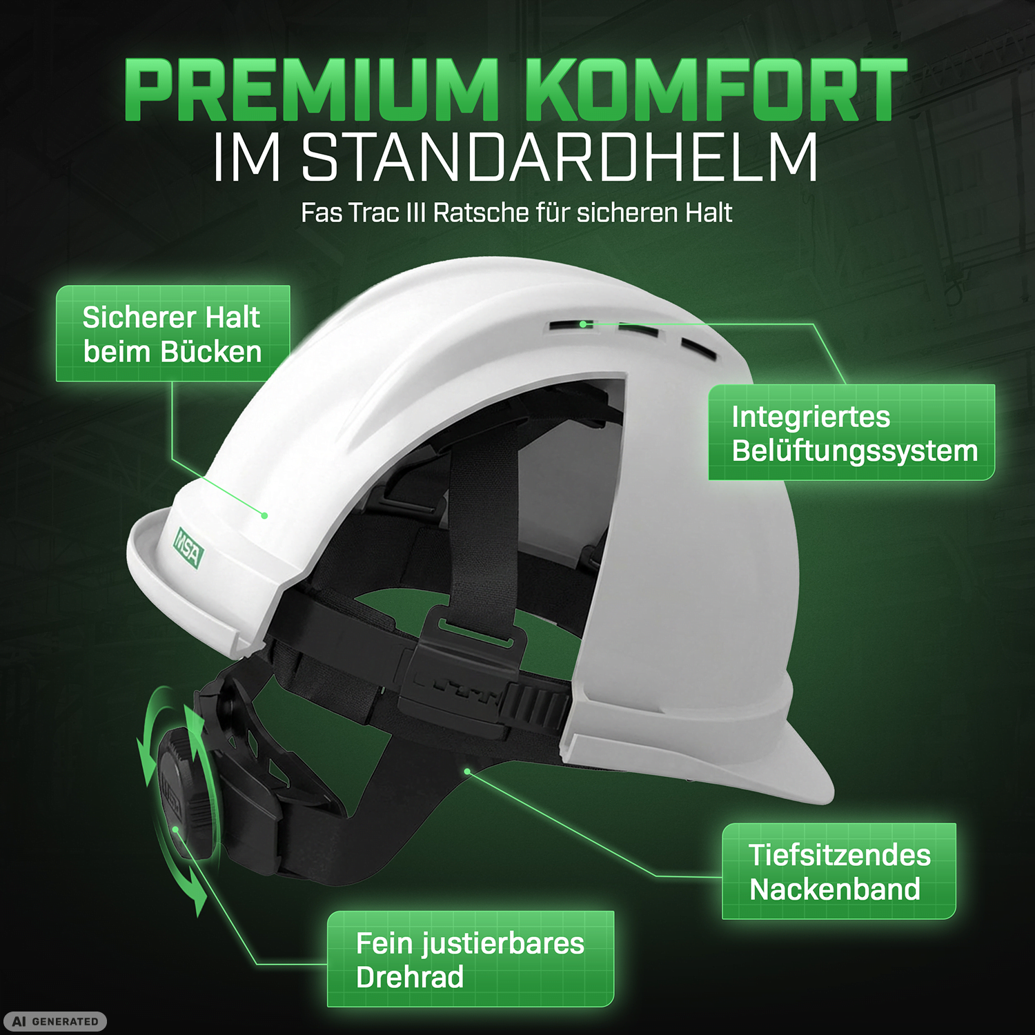 MSA V-Gard 500 Bauhelm mit Belüftung