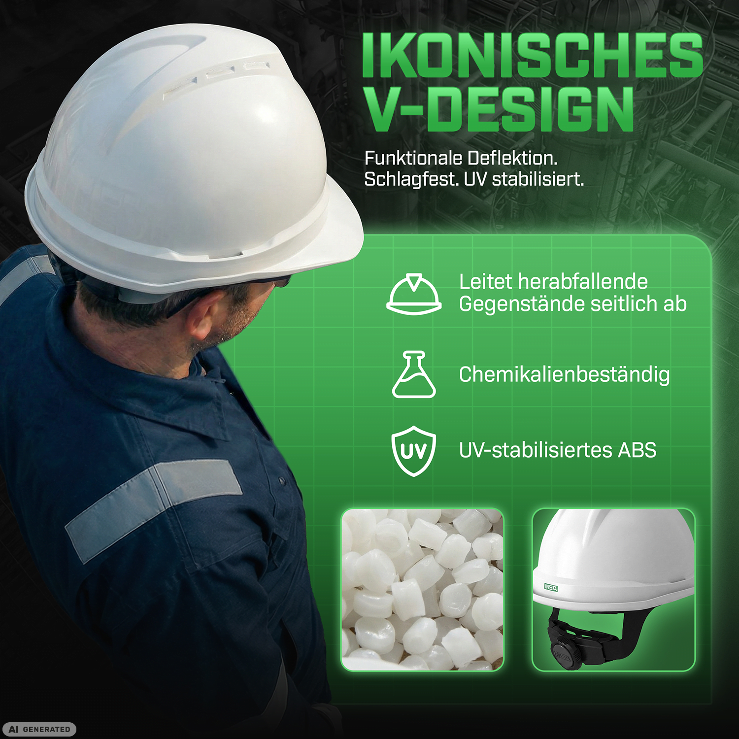 MSA V-Gard 500 Bauhelm ohne Belüftung