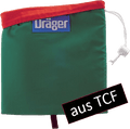 Dräger Masken-Wendebeutel rot-grün, 2 Zugbänder mit Stopper, 360 x 340 mm, aus TCF-Spezial (auch für FPS 7000 geeignet) (Bild 1)