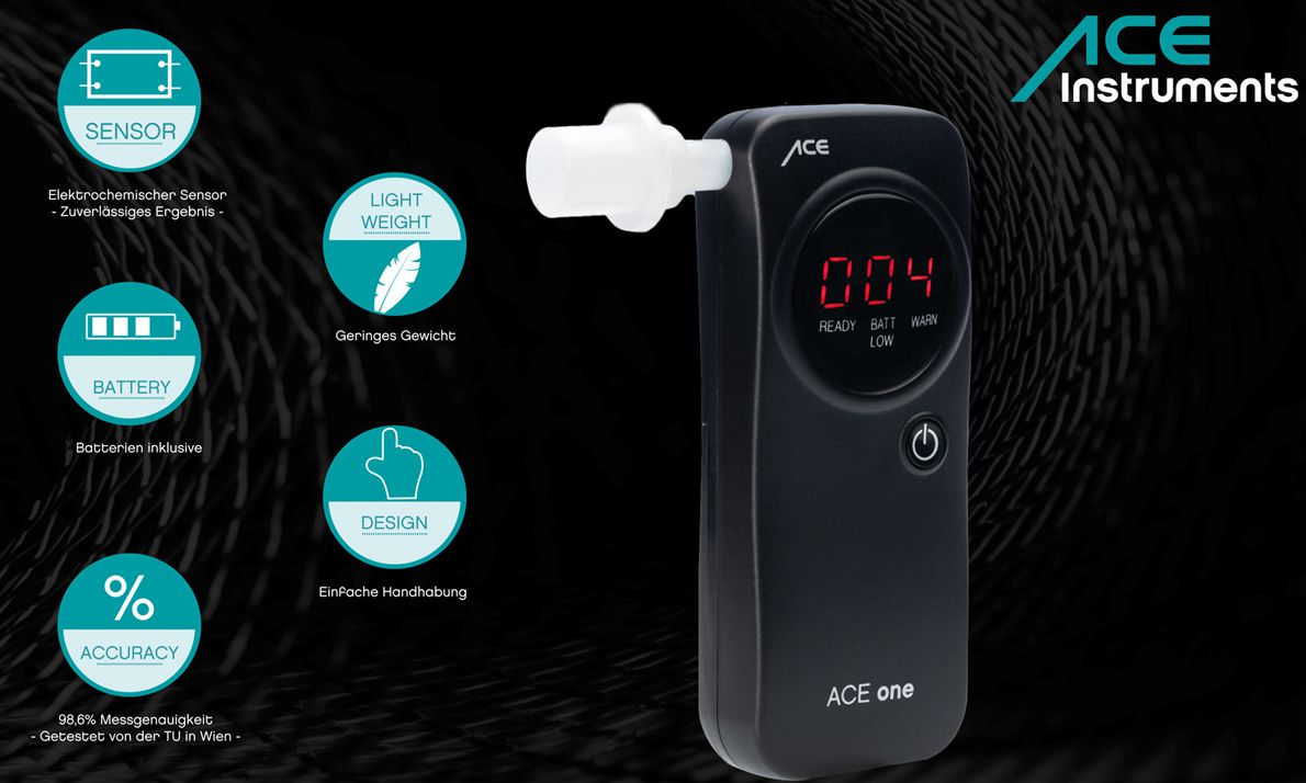 Alkohol-Tester ACE II Basic plus Promille-Test Atem-Messgerät