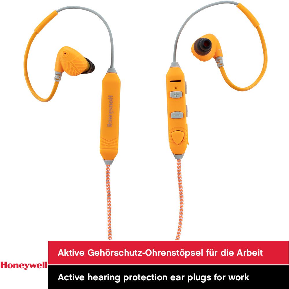 Howard Leight Impact In-Ear Pro Gehörschutz - aktive Ohren-Stöpsel ohne Bluetooth - Gehörschützer nach EN 352 - Orange