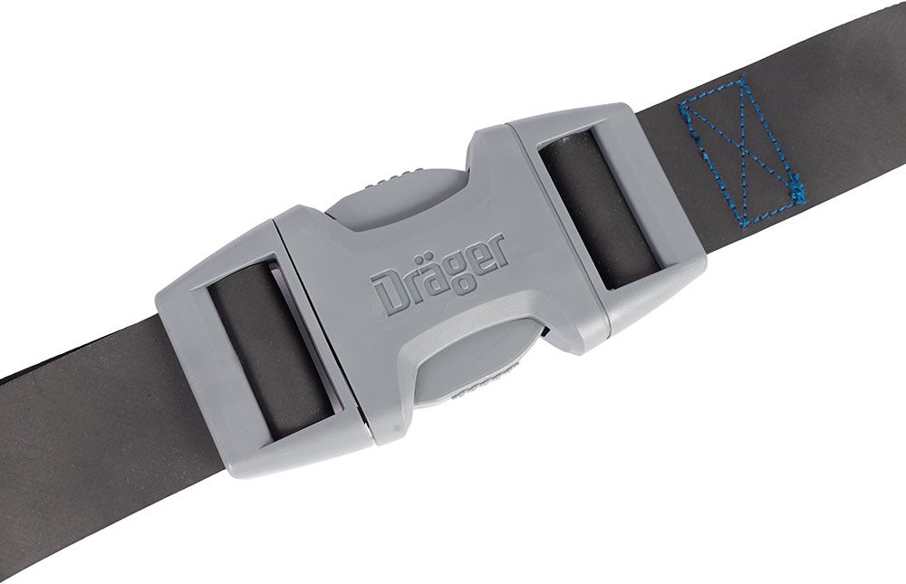 Dräger waist belt - made of rubber-coated fabric - colour grey/black - for PARAT C, 4500, 4700, 5500 and 7500, as well as Oxy SR