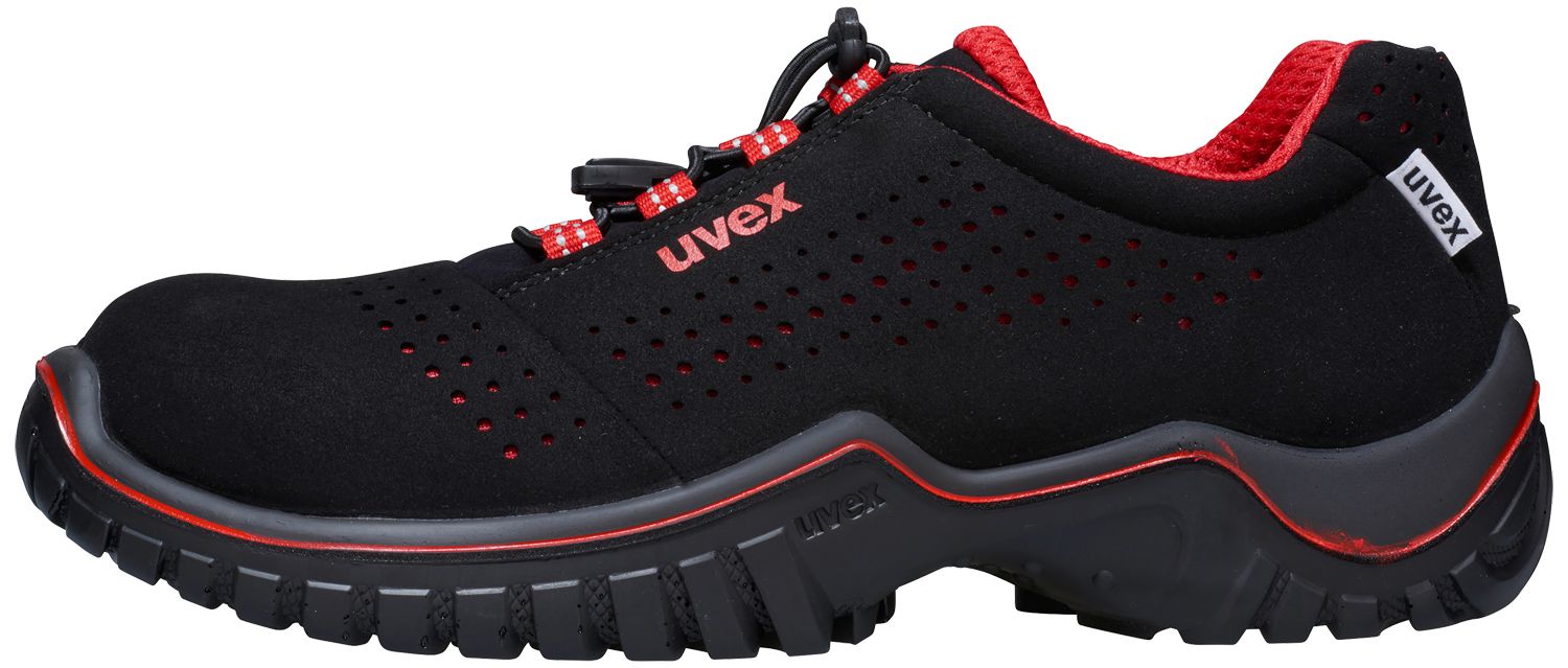 uvex motion style safety shoes - S1 SRC ESD - Work shoes with steel toecap - Black-Red - 47
