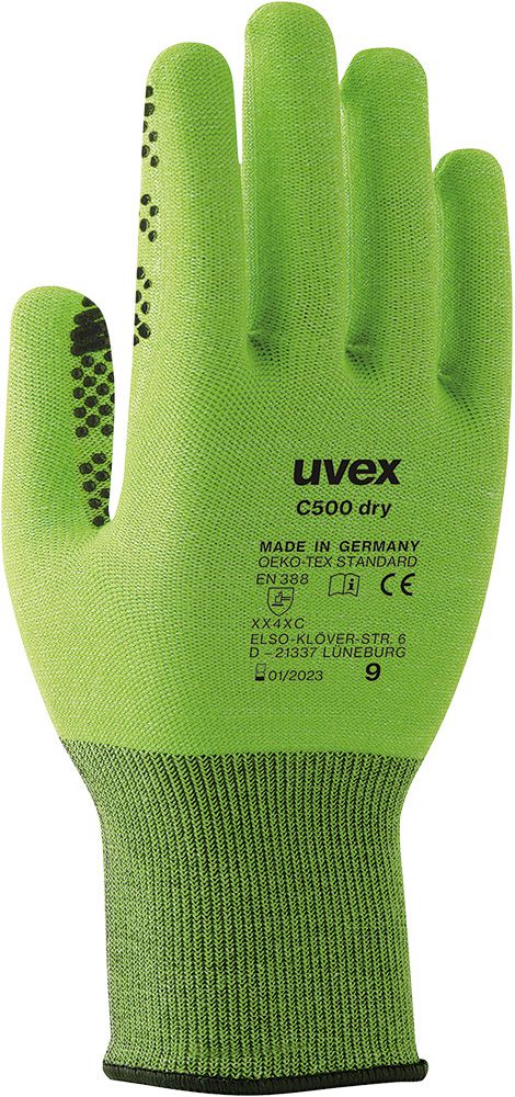 ABVERKAUF: uvex Safety C500 dry Schnittschutzhandschuh, mit Gripbeschichtung