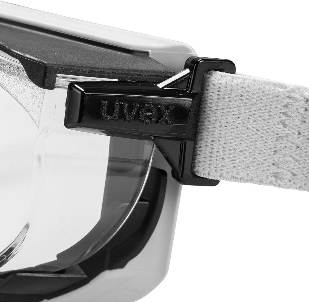 Uvex Biker-Vollsichtbrille 9307 carbonvision, grau/schwarz, Scheibe: farblos, Neoprenkopfband