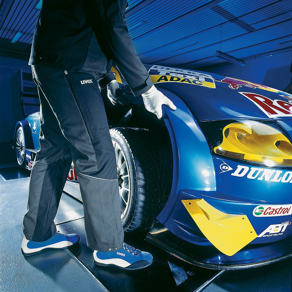 Uvex Sicherheitshalbschuh 9495 motorsport S1, Sohle: Gummisohle, Farbe: blau/grau, Grösse: 38