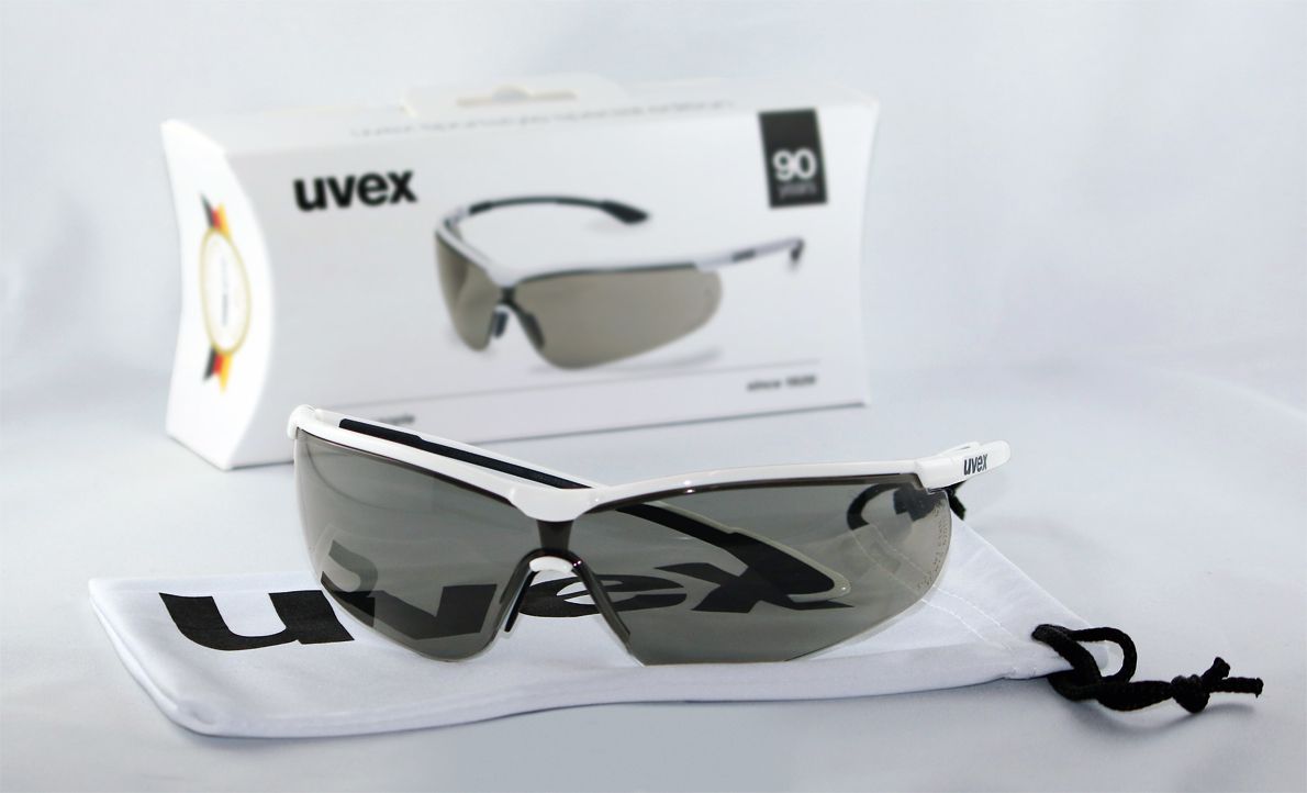 uvex sportstyle 9193 Schutzbrille - kratz- & beschlagfest dank supravision extreme - EN 166/172 - Weiß-Schwarz/Getönt
