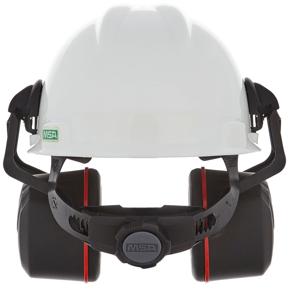 MSA V-Gard Helm-Kapselgehörschutz - Gehörschutz-Kapseln mit Halterung für die Helmmontage - Schwarz/Rot - SNR: 36 dB