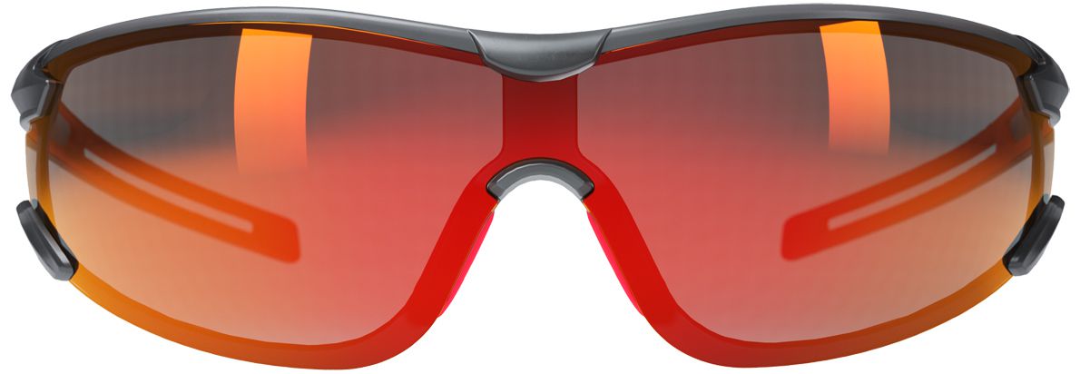 Hellberg Krypton Taktische Schutzbrille - kratz- & beschlagfest - EN 166 - Getönt/Schwarz-Rot