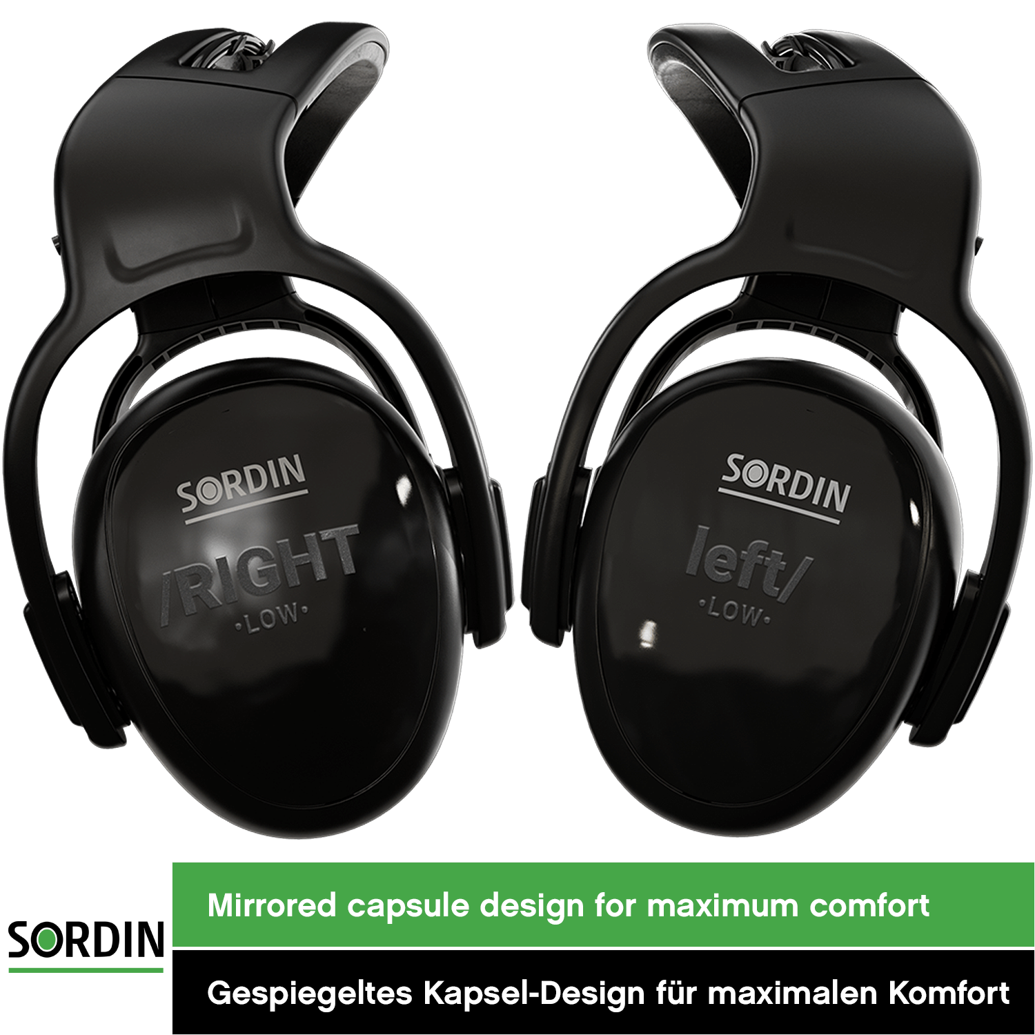 Sordin left/RIGHT low Kapsel-Gehörschutz - Ohrenschützer mit 24 dB SNR - passiver Gehörschützer für die Arbeit