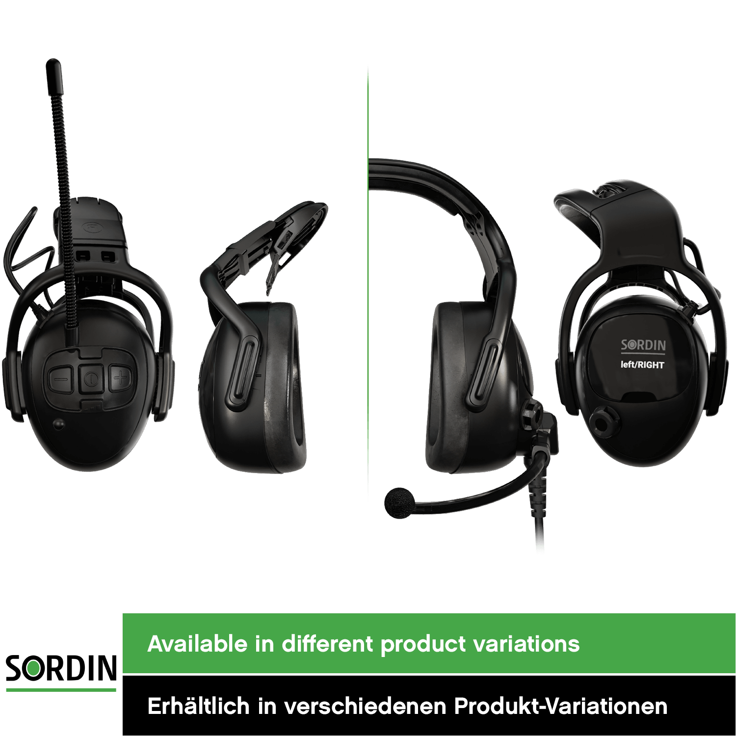 Sordin left/RIGHT high Kapsel-Gehörschutz - Ohrenschützer mit 33 dB SNR - passiver Gehörschützer für die Arbeit