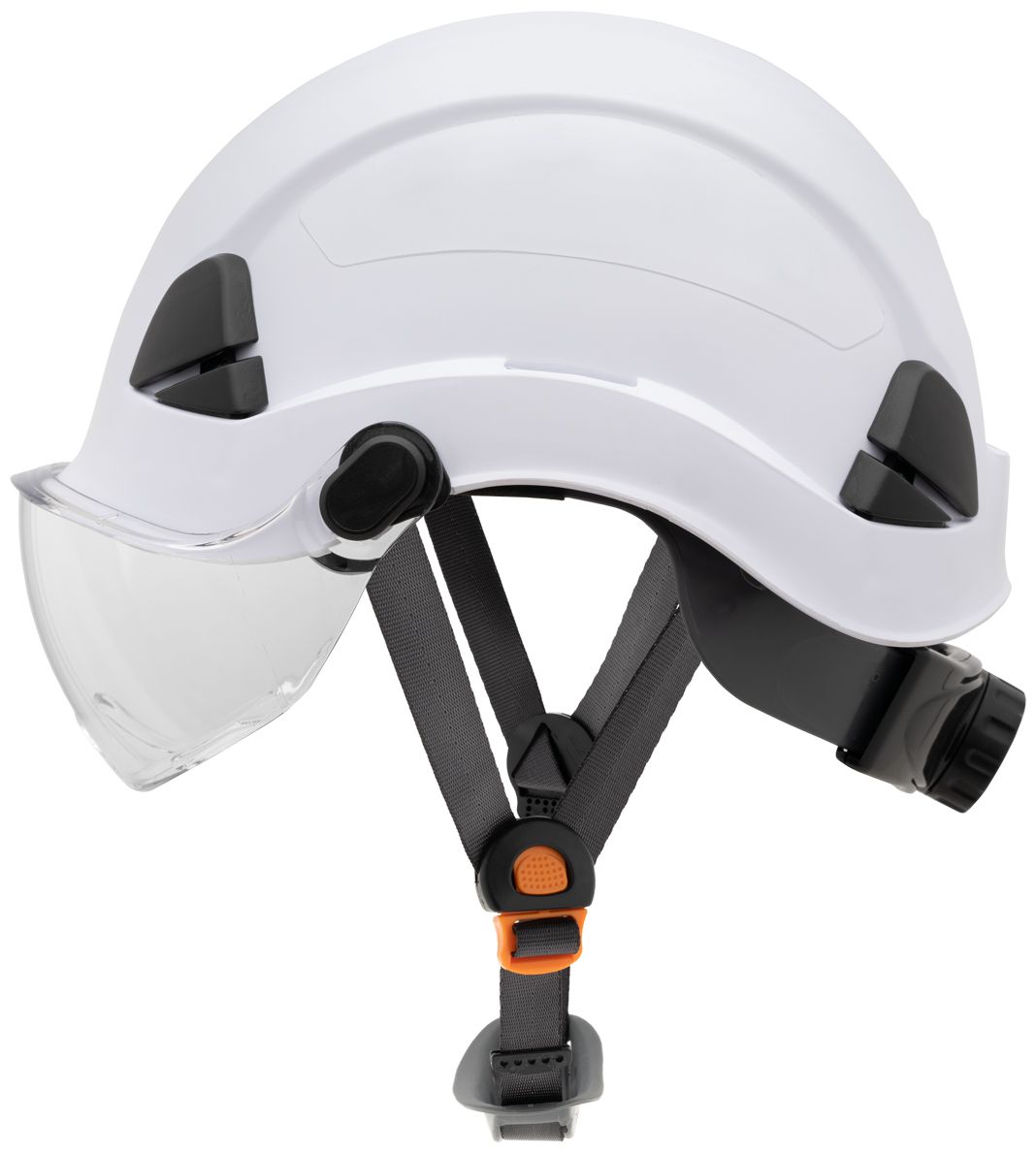 Honeywell Fibre Metal electrician's hard hat - hard hat for construction & industry - EN 166/397/50365 - with flip-up visor - white