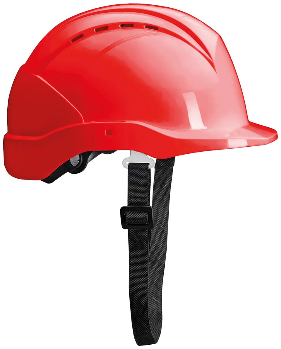 10 ACE Patera construction helmets - robust safety helmets for construction & industry - EN 397 - with adjustable ventilation - red