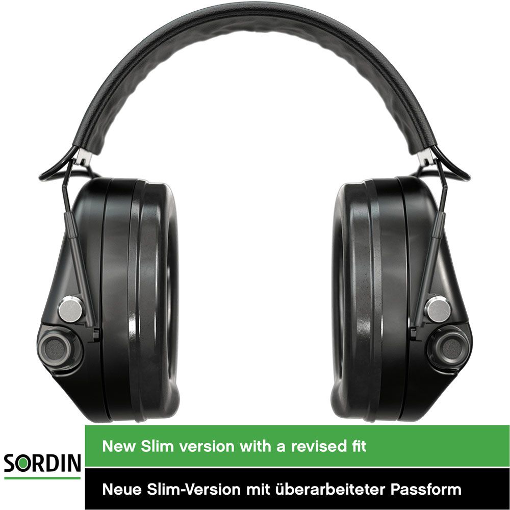 Sordin Supreme Pro-X Slim SFA Gehörschutz - aktiver Kapsel-Gehörschützer - Dämmring für erhöhten SNR (31 dB) - Grün