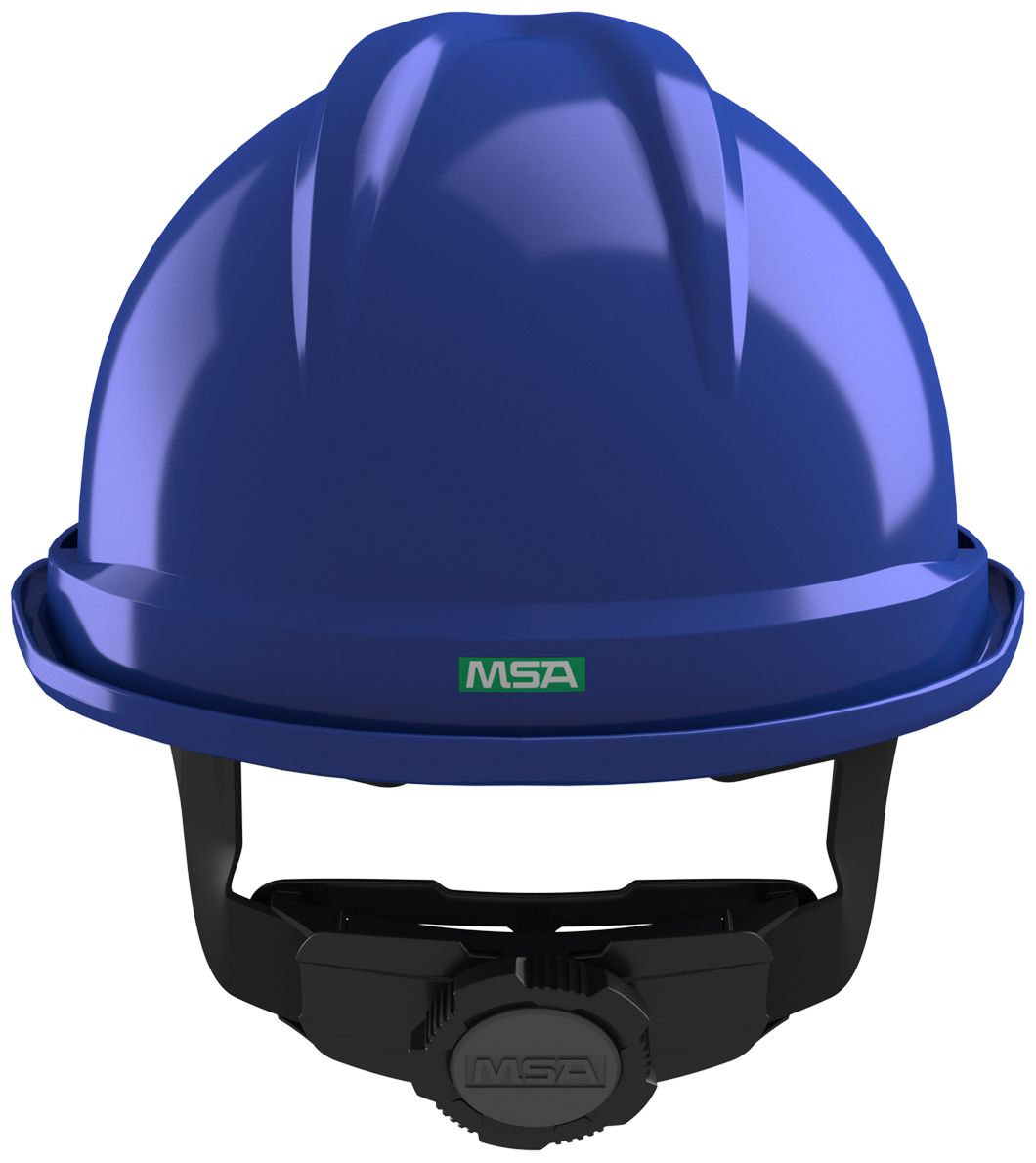 MSA V-Gard 500 Bauhelm - Robuster Schutzhelm für Bau & Industrie - EN 397 - mit Belüftung & Fas-Track-III - Blau