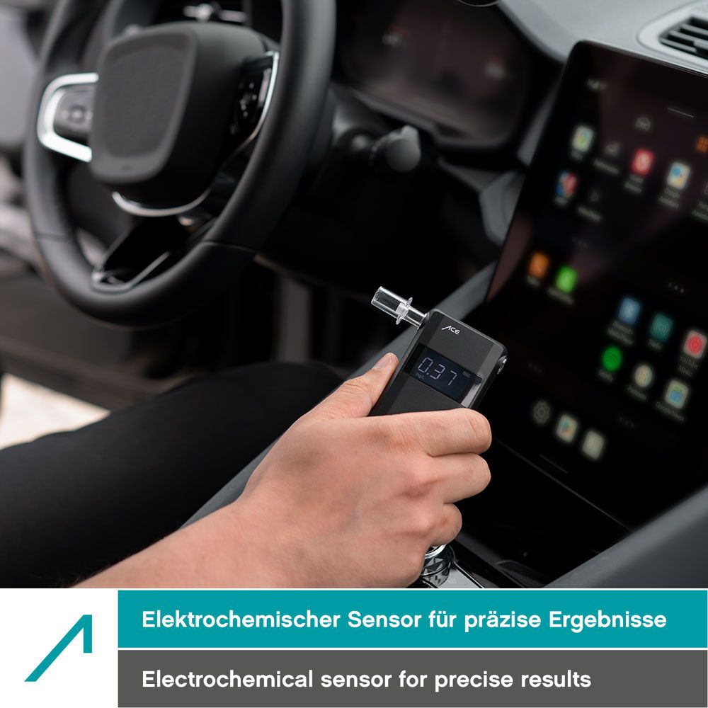 ACE X Alkotester - Digitaler Promilletester - Polizeigenauer Alkoholtester  - TU Wien Testsieger (99,1% Genauigkeit) : : Auto & Motorrad