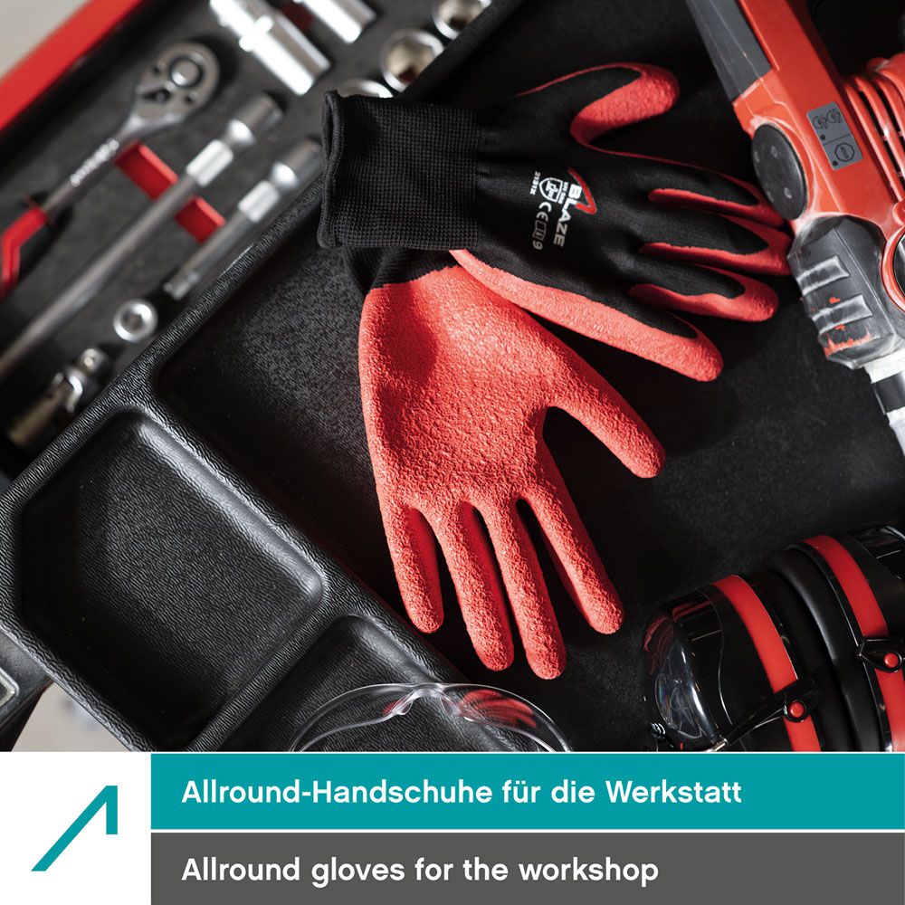 ACE Blaze work gloves - protective gloves for work - EN 388 - size 08/M (pack of 10)