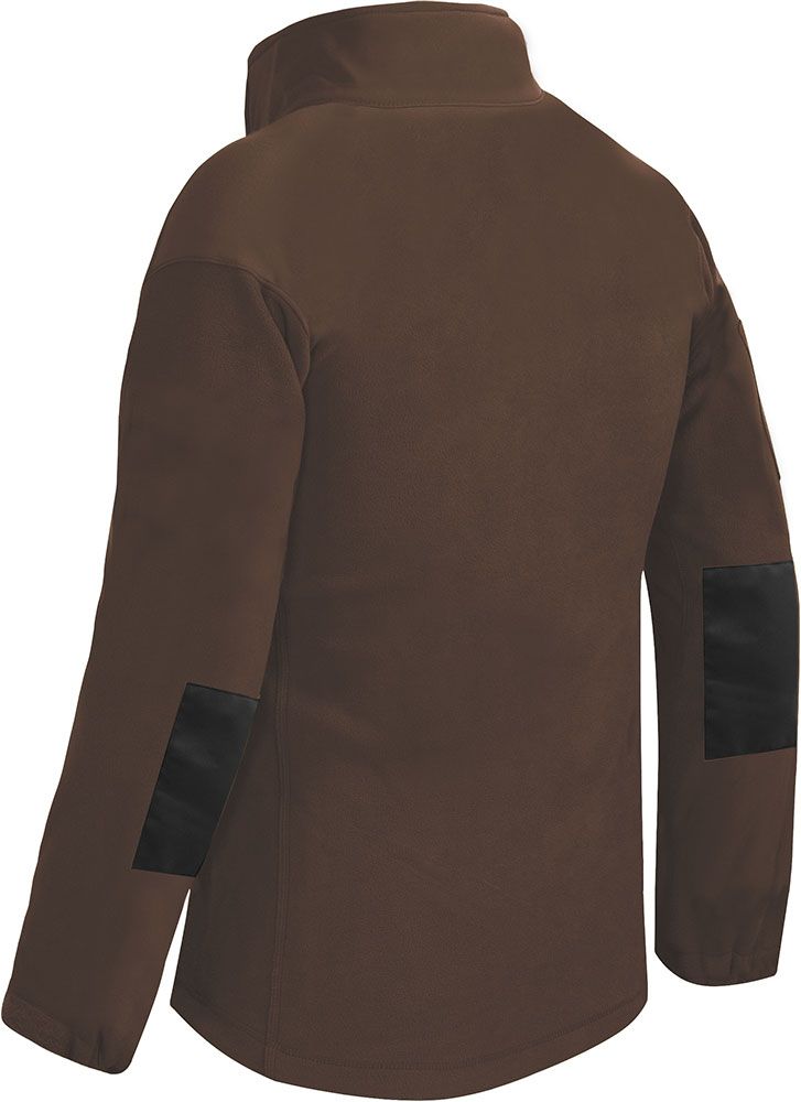 ACE Herren-Fleece-Jacke - warme Outdoor-Jacke ohne Kapuze für Männer - durchgehender Reißverschluss & drei Taschen - Braun - L