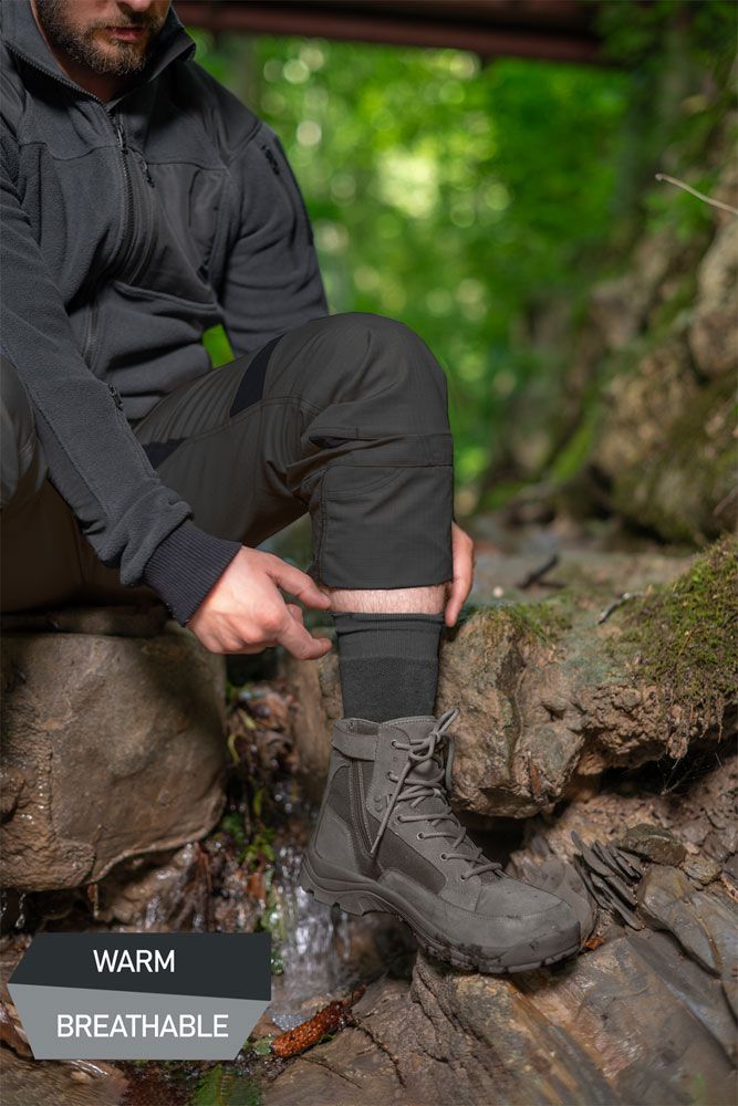 ACE Functional Socks - 3 Pairs of Hiking Socks with Merino Wool & Anti-Blister Padding - Trekking & Hiking - Black - 44.5-46