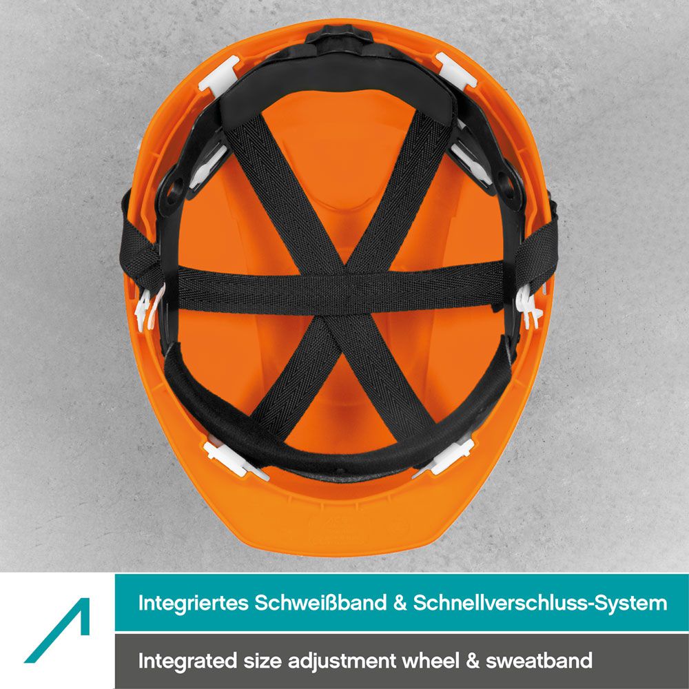 ACE Patera construction helmet - robust safety helmet for construction & industry - EN 397 - with adjustable ventilation - orange