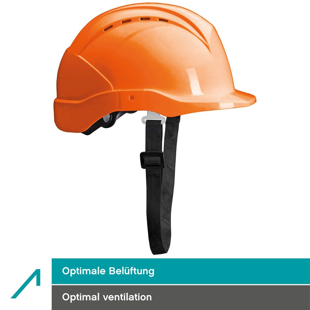 ACE Patera Bauhelm - Robuster Schutzhelm für Bau & Industrie - EN 397 - mit einstellbarer Belüftung - Orange