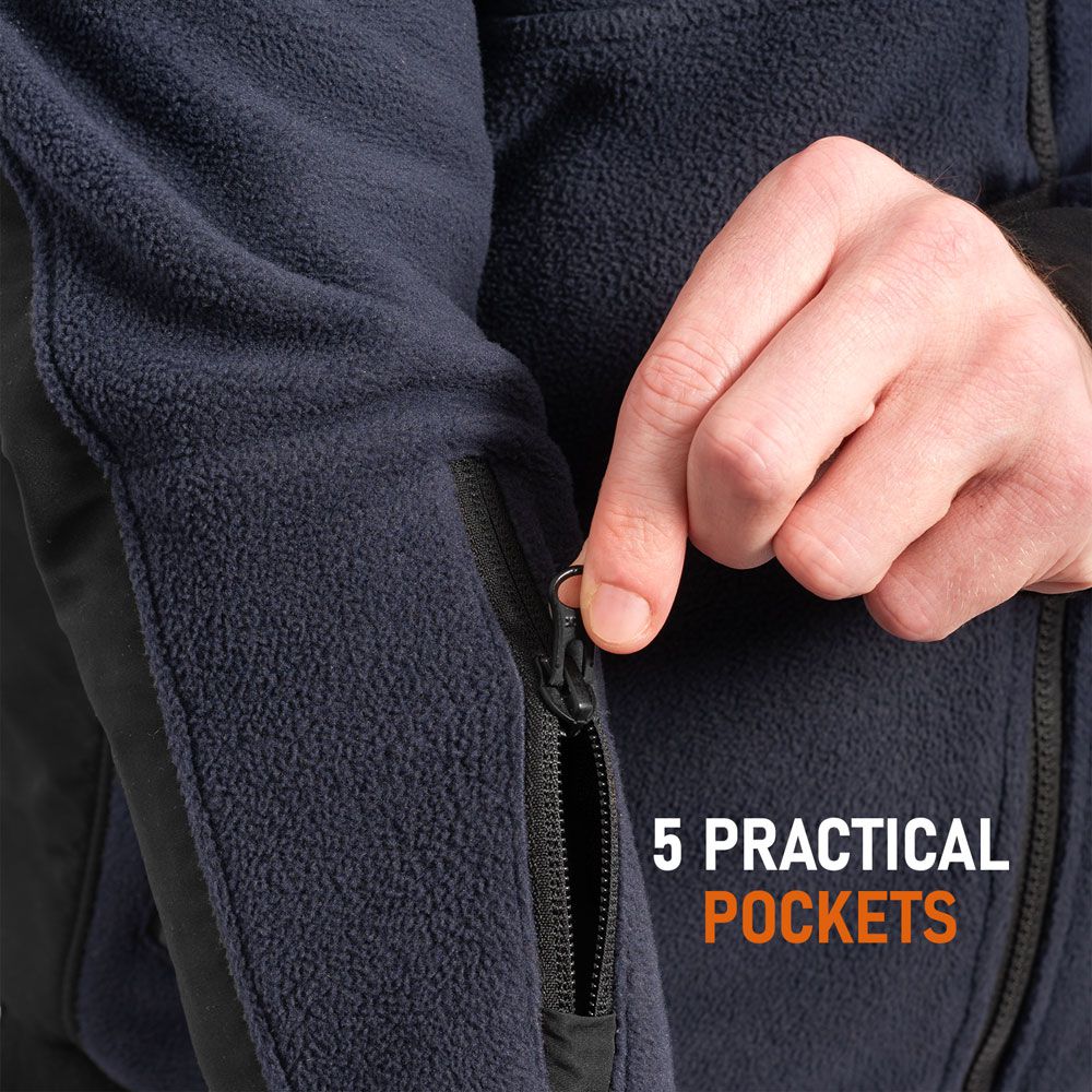 ACE Tac Fleece Jacket - tactical outdoor functional jacket - for airsoft & paintball players, hunters etc. - Navy - XXL